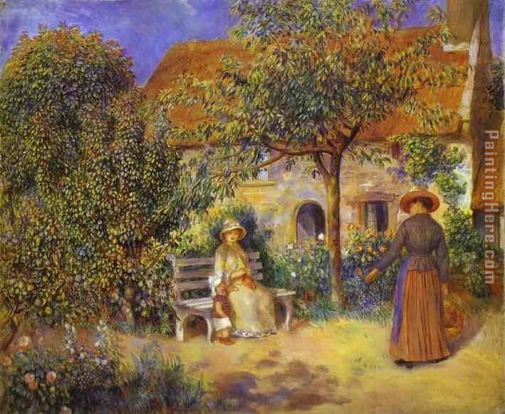 Garden Scene in Britanny painting - Pierre Auguste Renoir Garden Scene in Britanny art painting